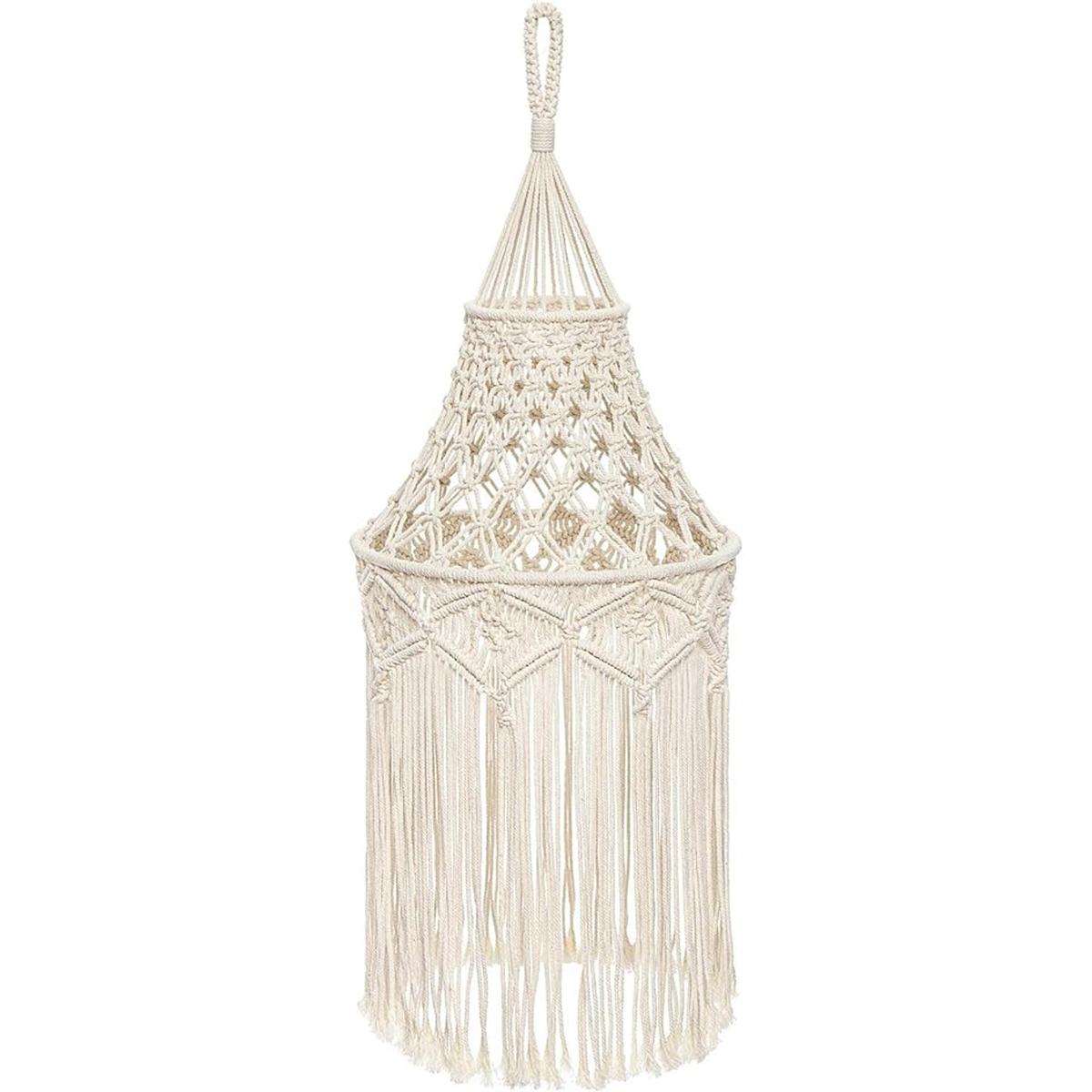 Mkono Lámpara de macramé con diseño bohemio cubierta de