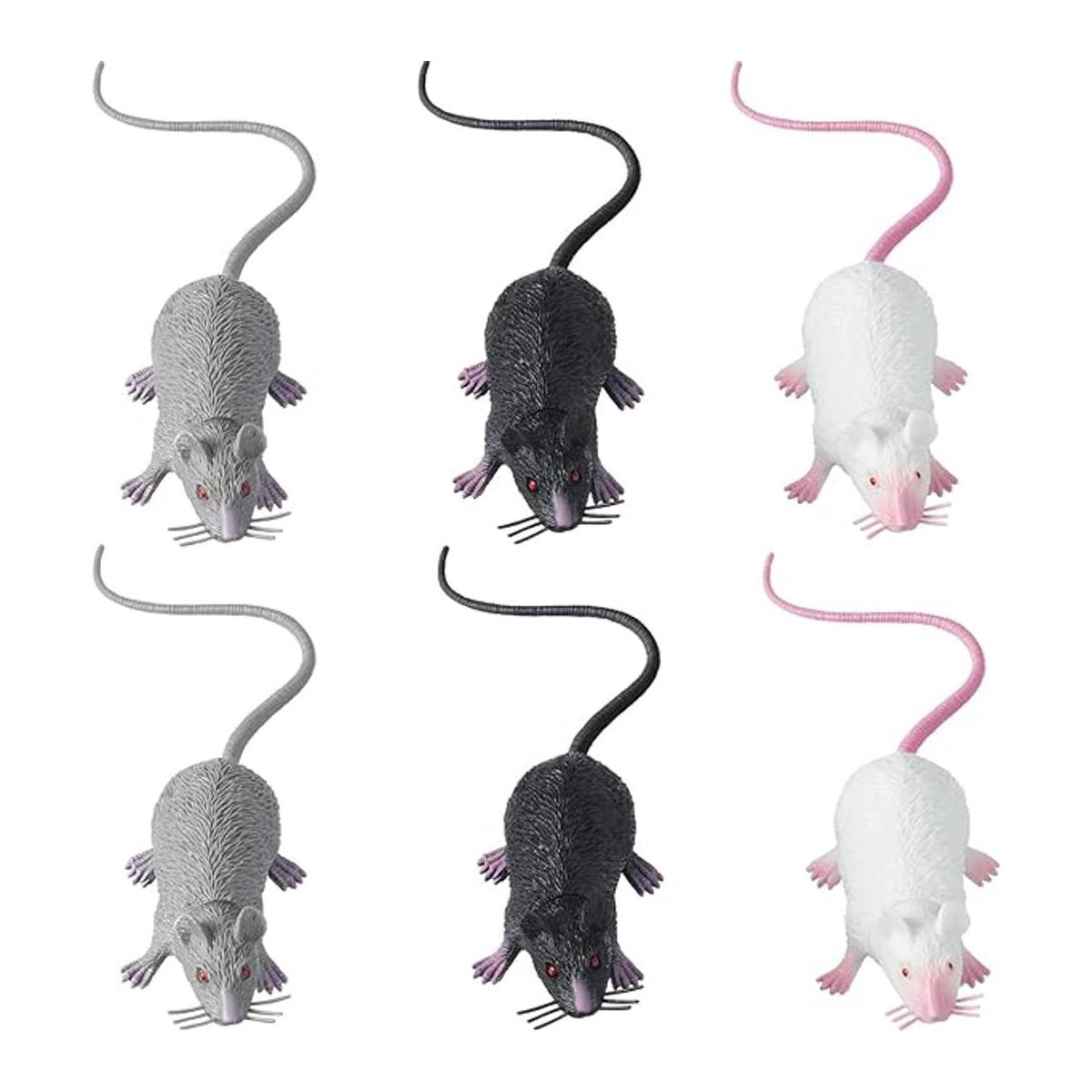 Boao 6 piezas de rata falsa de Halloween rata de