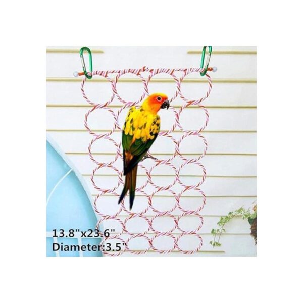 Columpio de cuerda de cáñamo para pájaros escalera de