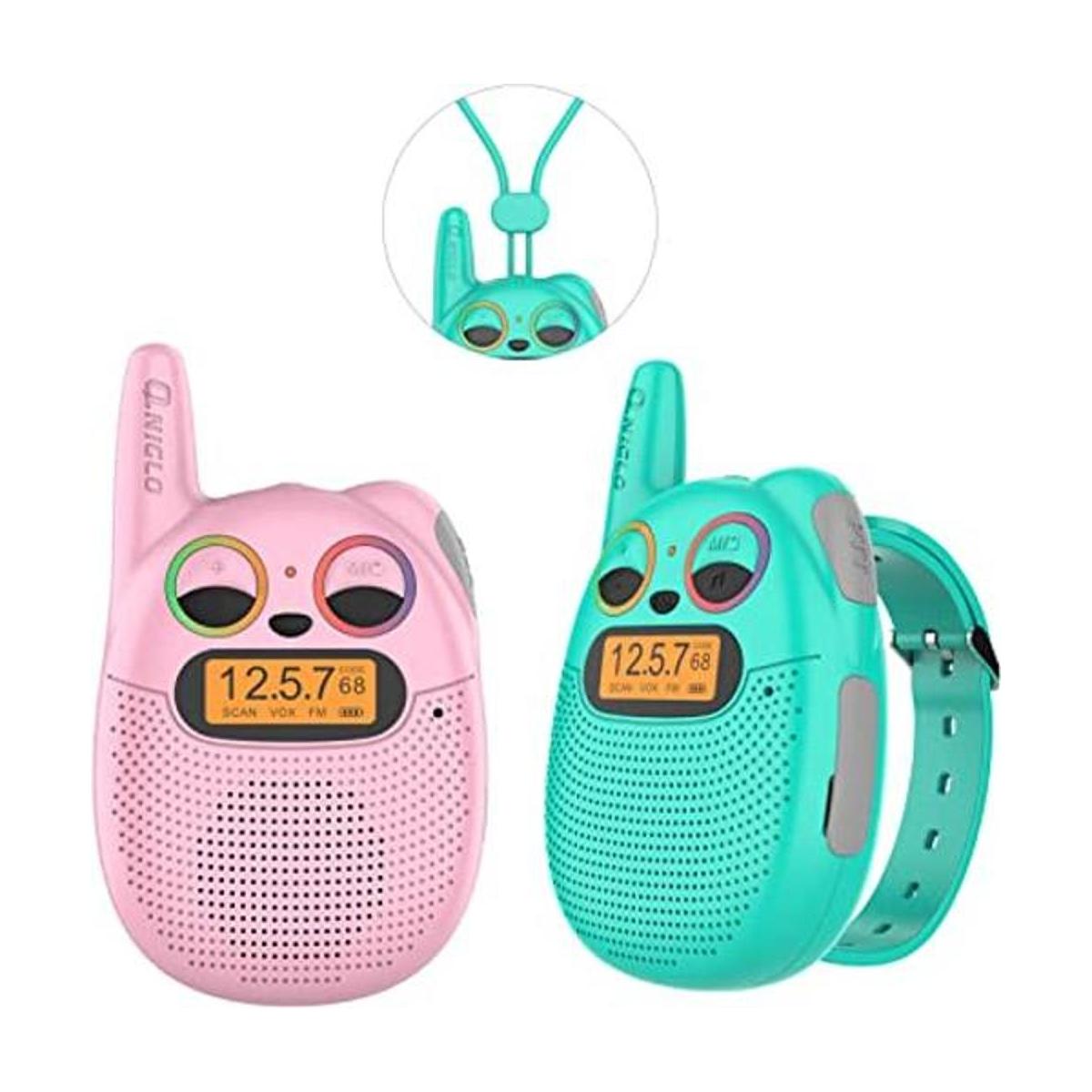 Qniglo Walkie Talkies para niños recargables paquete de