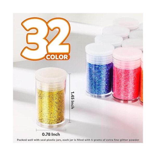 LEOBRO Brillantina fina para resina juego de 32 colores_6