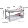 Litera de metal con escalera y ropa de cama se adapta a_5
