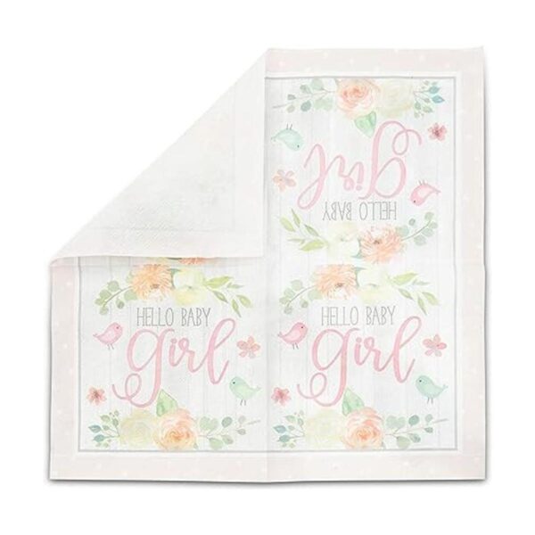 Servilletas de papel Hello Baby Girl para baby shower_2