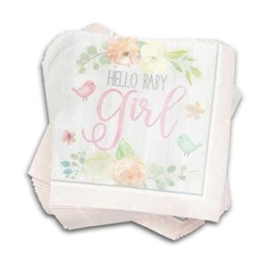 Servilletas de papel Hello Baby Girl para baby shower_1