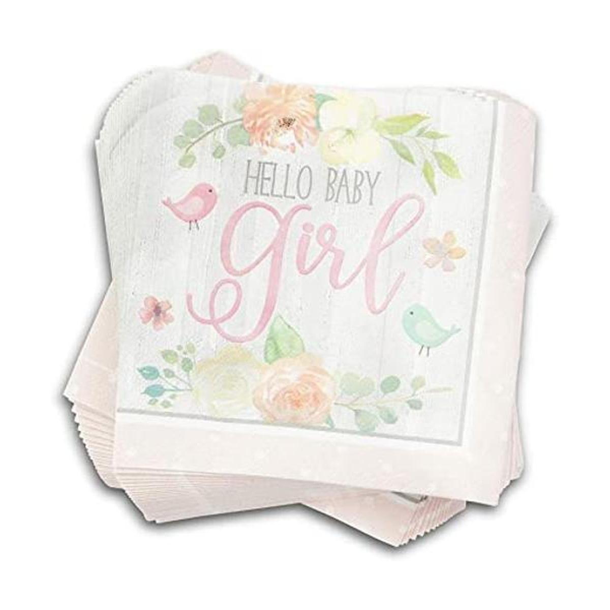 Servilletas de papel Hello Baby Girl para baby shower