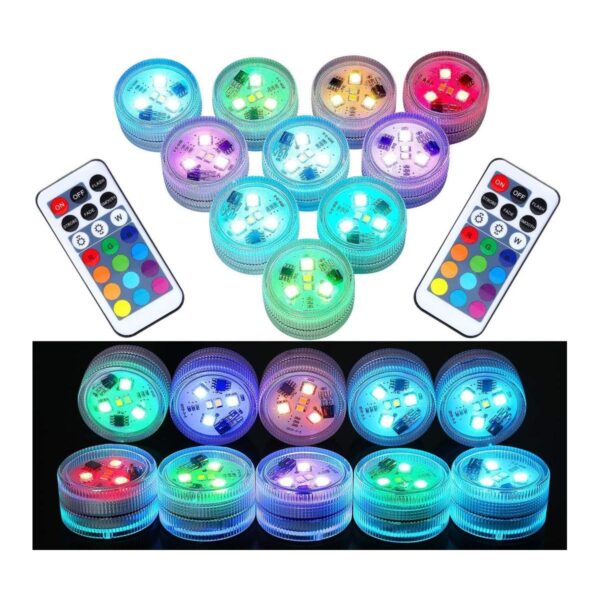 LUXJET 10 mini luces LED sumergibles con control remoto_1