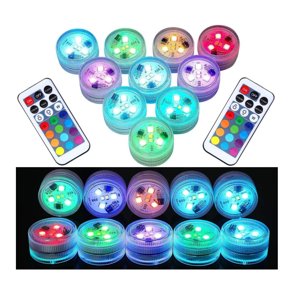 LUXJET 10 mini luces LED sumergibles con control remoto