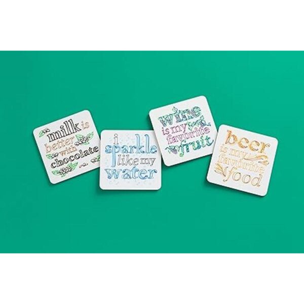 Cricut Posavasos en blanco con respaldo de corcho tinta