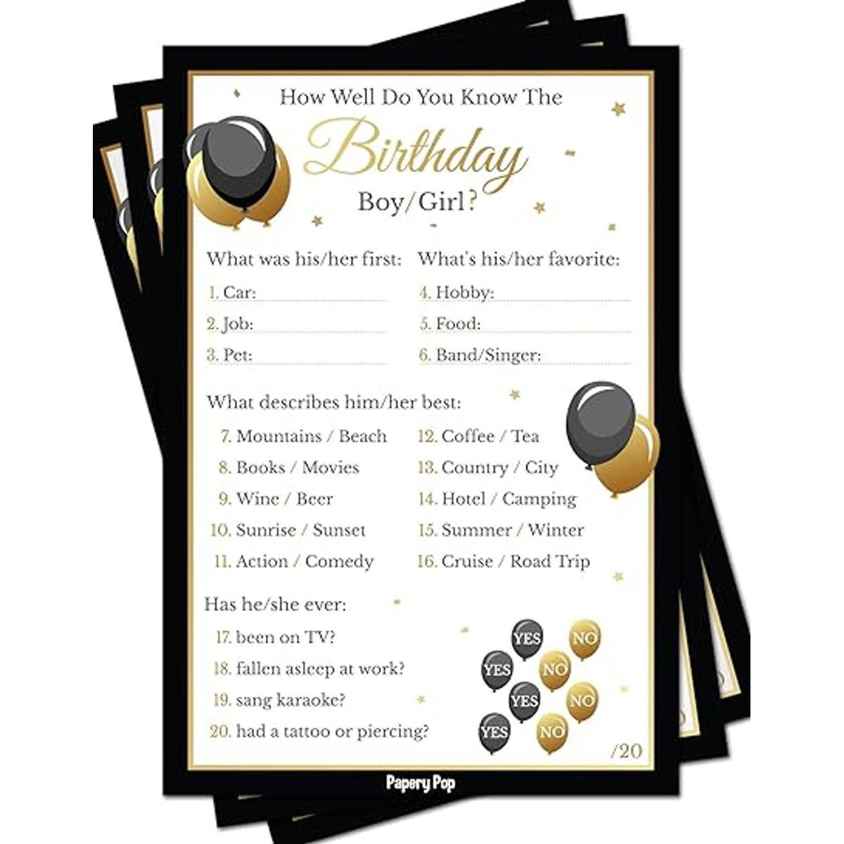 Juegos de cumpleaños How Well Do You Know The Birthday