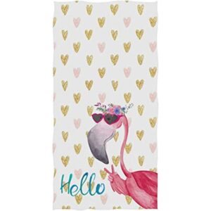 Pfrewn Hello Tropical Flamingo Toallas de mano de 16 x 30_1
