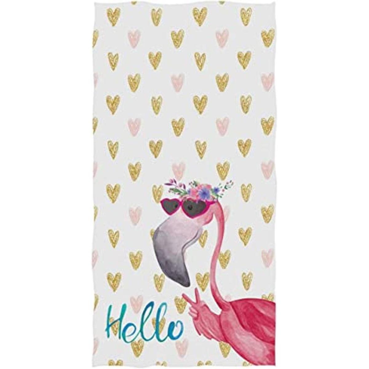 Pfrewn Hello Tropical Flamingo Toallas de mano de 16 x 30