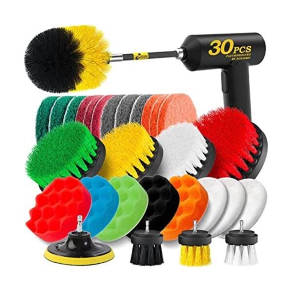 Holikme Juego de 25 accesorios de cepillos para taladro_1