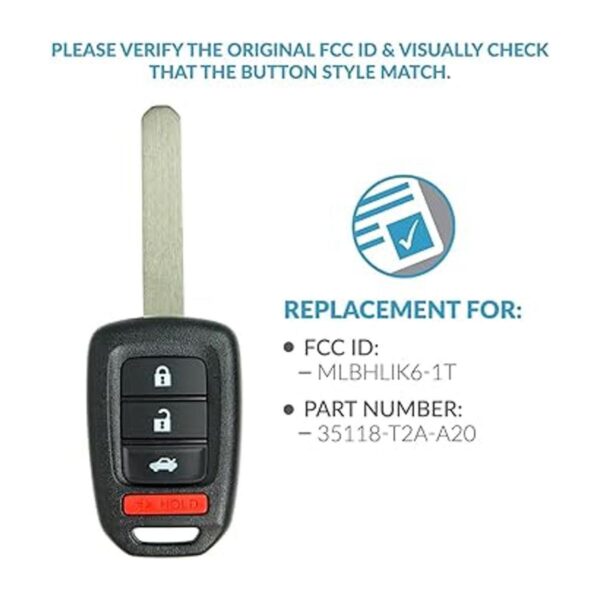 Keyless2Go Repuesto para llave de coche sin llave para_4