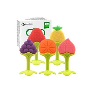 Baby Teething Toys Soft Silicone Fruit Teether Set with_1