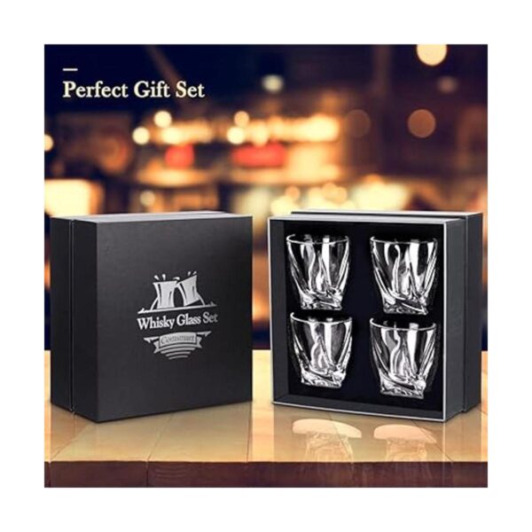 Juego de 4 vasos de whisky sin plomo cristalería de 10