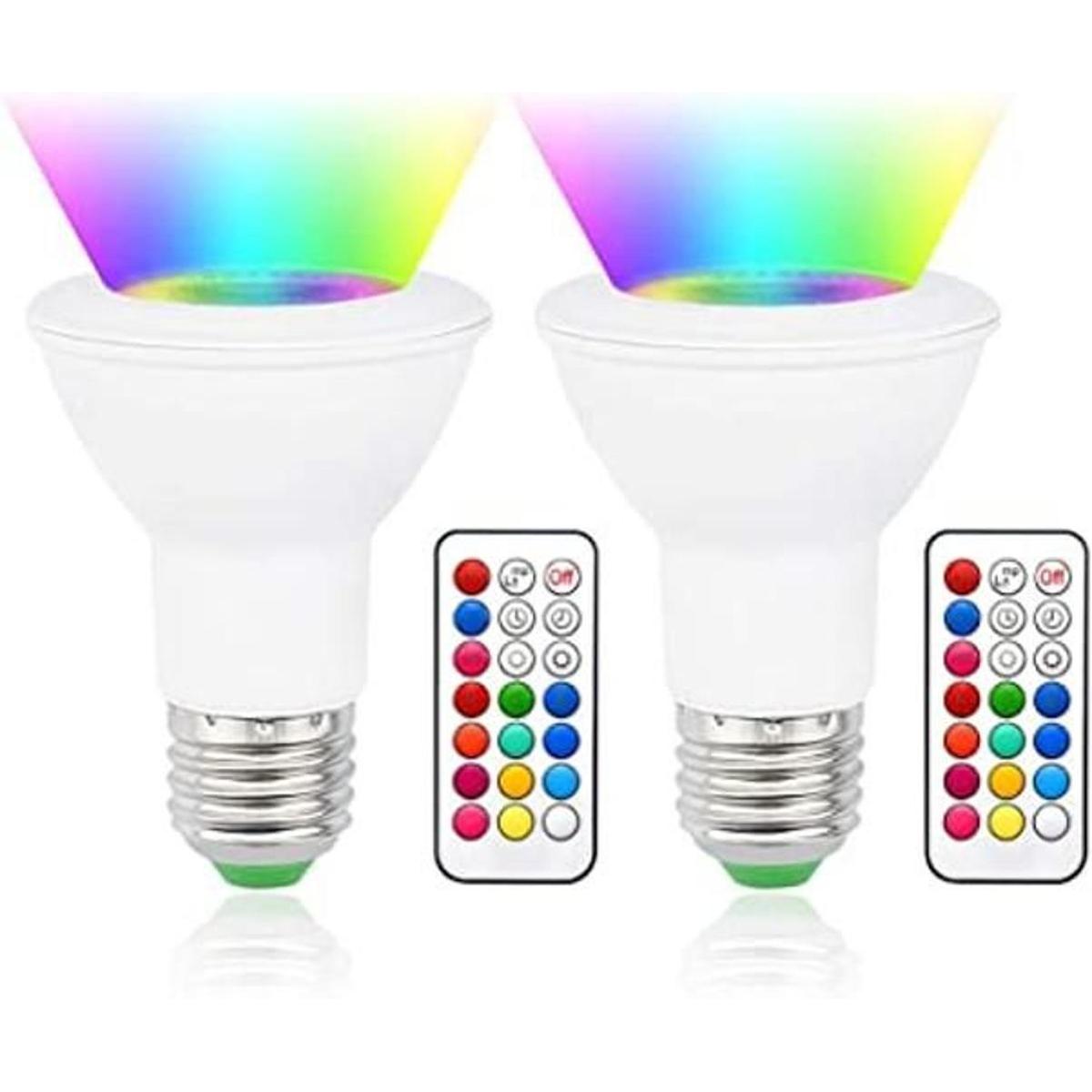 Bonlux Foco LED PAR20 RGB regulable E26 de 10 W con base