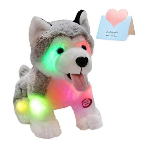 Athoinsu Juguete de peluche iluminado para perros husky_1