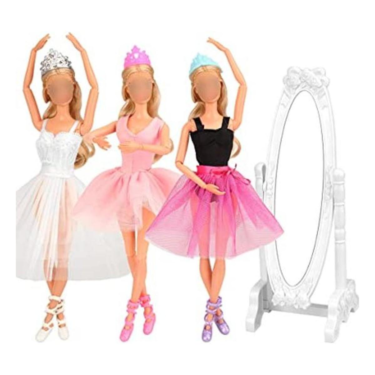 BARWA 3 juegos de ropa de muñeca de bailarina trajes de