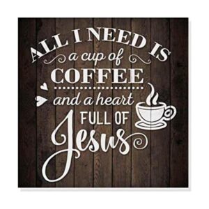 Letrero de café y Jesús Decoración de madera cristiana_1