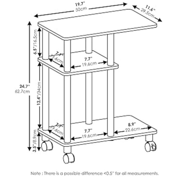 Furinno TurnNTube Mesa auxiliar para sofá en forma de U_2