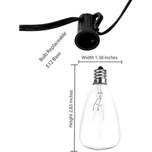 Romasaty Cadena de luces Edison ST35 de 25 pies para patio