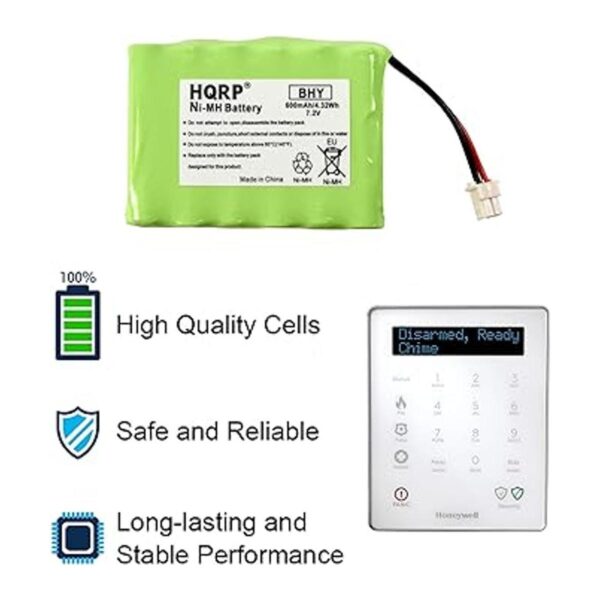 HQRP Batería de 7.2 V compatible con teclado Honeywell_6