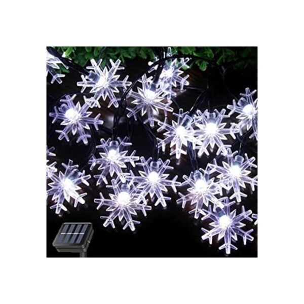 SPLOcolor Guirnalda de luces solares de Navidad con copos