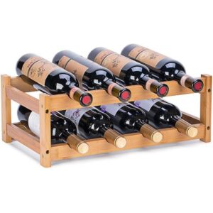 Fostersource Estante de almacenamiento de vino de bambú_1