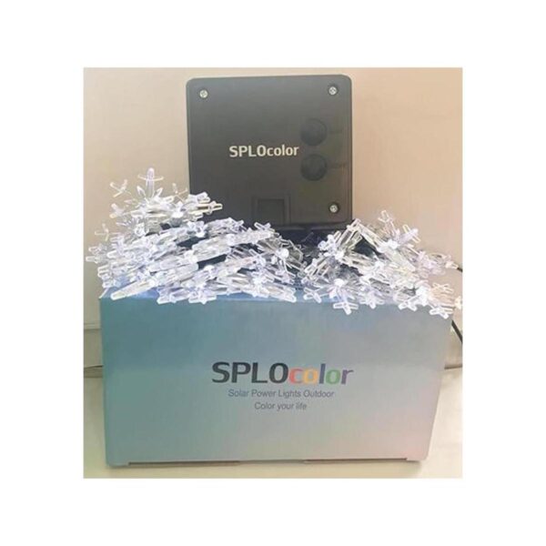 SPLOcolor Guirnalda de luces solares de Navidad con copos