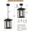 Beionxii A197P2PK Juego de 2 faroles exteriores grandes_4