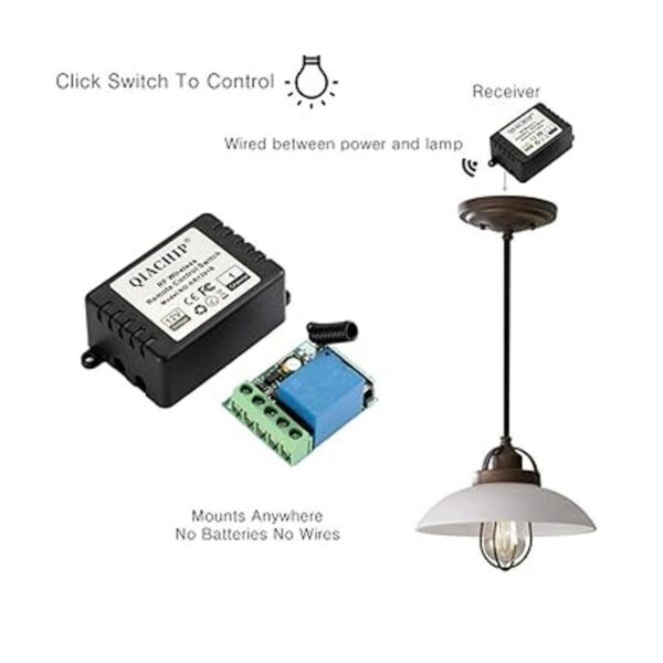 QIACHIP CC 12V 1CH 433Mhz RF Relé inalámbrico de control_4