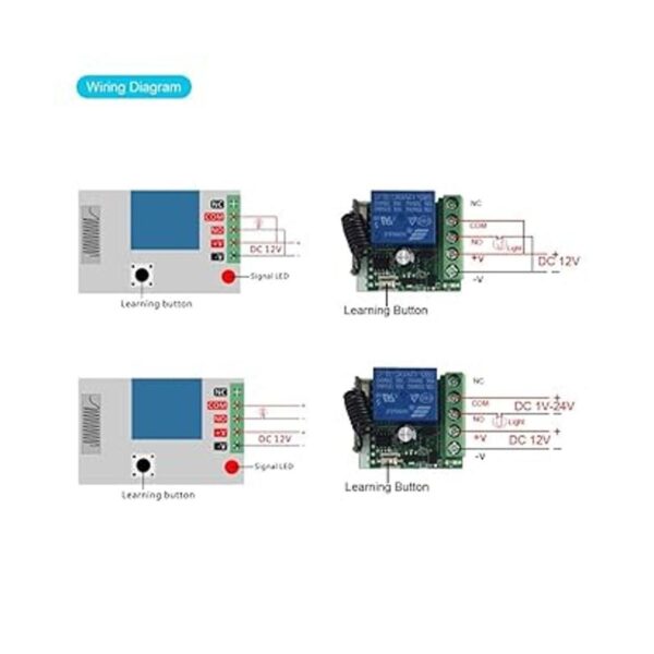QIACHIP CC 12V 1CH 433Mhz RF Relé inalámbrico de control_2