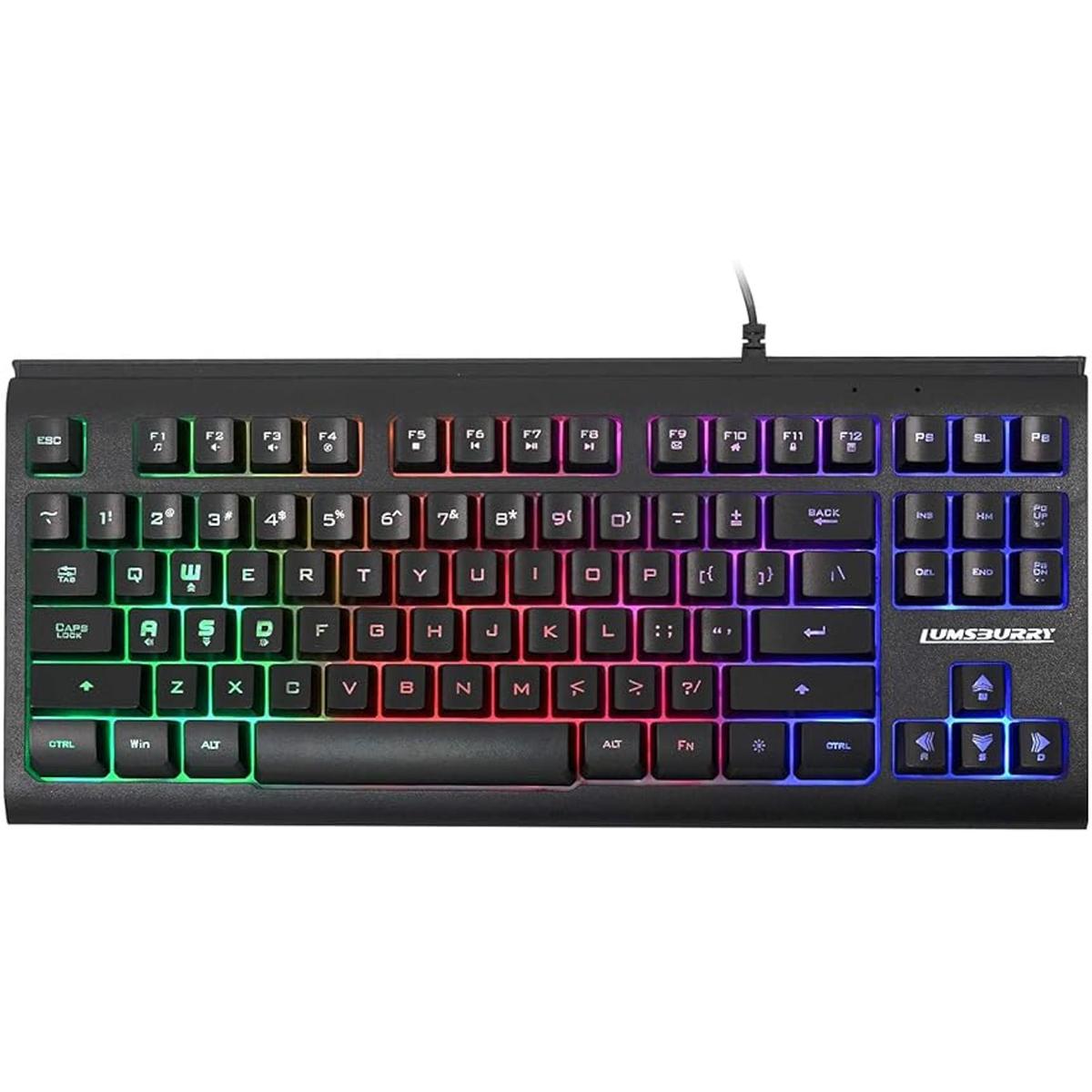 Teclado para juegos con retroiluminación LED arcoíris de