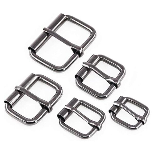 Swpeet 50 anillos de hebilla de rodillo de metal negro