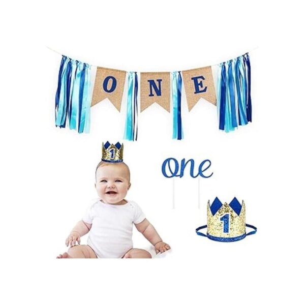 Decoraciones para niños de primer cumpleaños con pancarta