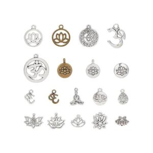 SUNNYCLUE 54 piezas 18 estilos mixto Lotus Yoga OM OHM