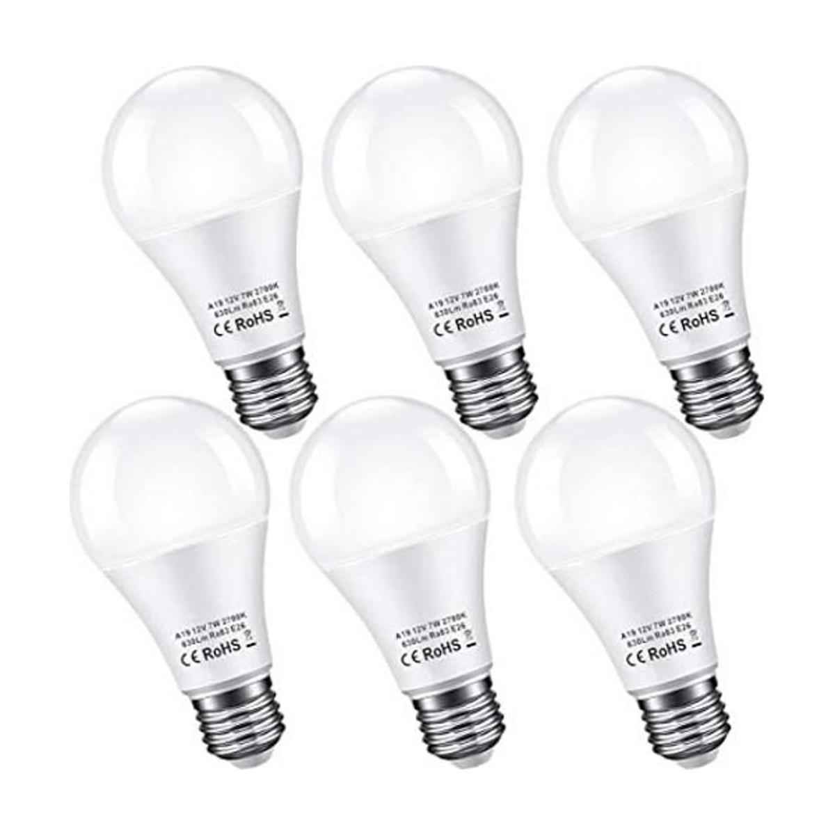 Bayshe Bombilla LED de 12 V equivalente a 60 W E26 7 W