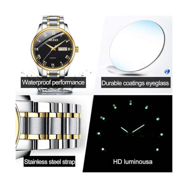 OLEVS Relojes clásicos negros impermeables para hombre_5