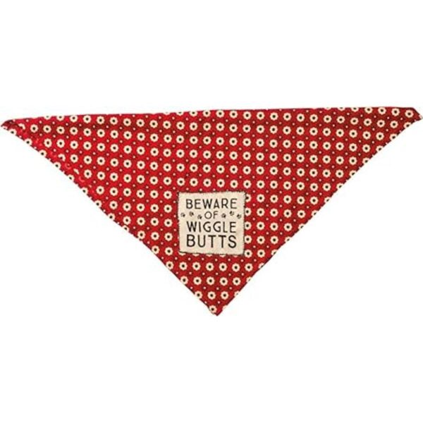 PBK Bandana para perro de rayón con texto Beware of_3