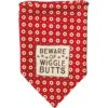 PBK Bandana para perro de rayón con texto Beware of_1