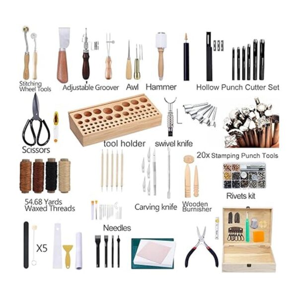 Jupean Kit de 458 piezas de cuero herramientas de trabajo_2