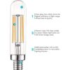 Luxrite Bombilla LED E12 vintage equivalente a 60 W T6_4