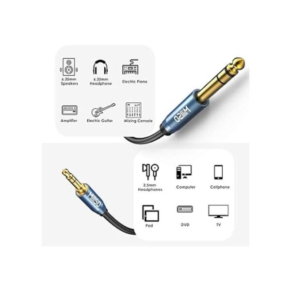 MillSO Cable de audio estéreo macho de 0.250 in macho 14_5