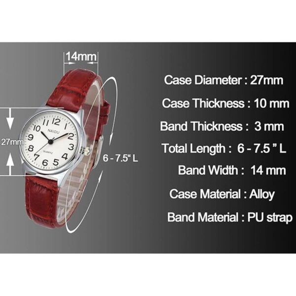 MANIFO Reloj de pulsera analógico de cuarzo con números_4