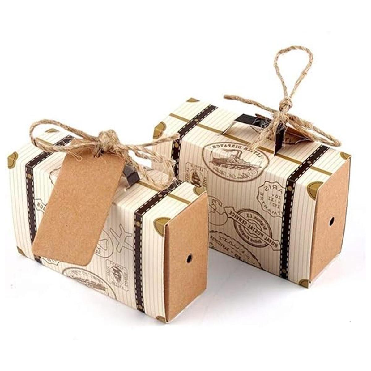 KUPOO 50 unidades Mini Maleta Boda Favor Candy Box para