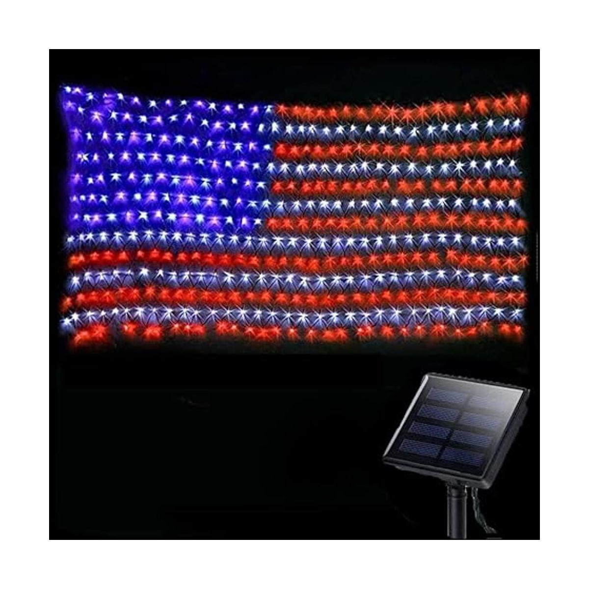 Luces de bandera americana para exteriores alimentadas