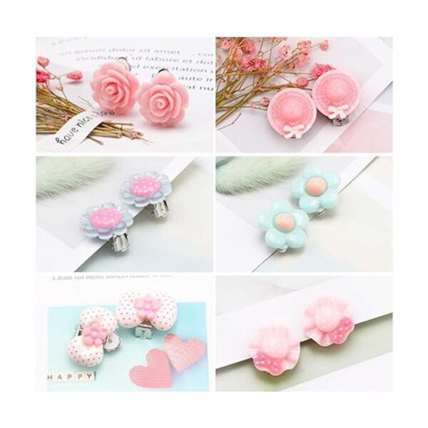 Hifot 16 pares de aretes de clip para niñas aretes de_6