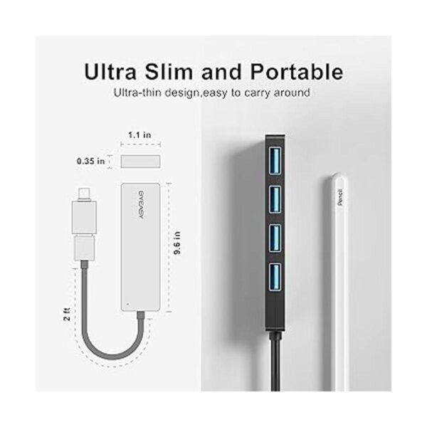 BYEASY Hub USB concentrador USB 3.1 C a USB 3.0 con 4_5