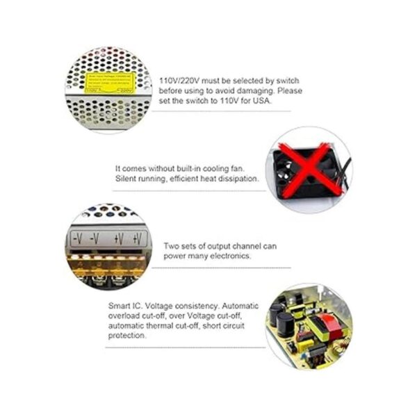 SHNITPWR 12 V 15 A 180 W Adaptador de fuente de_4
