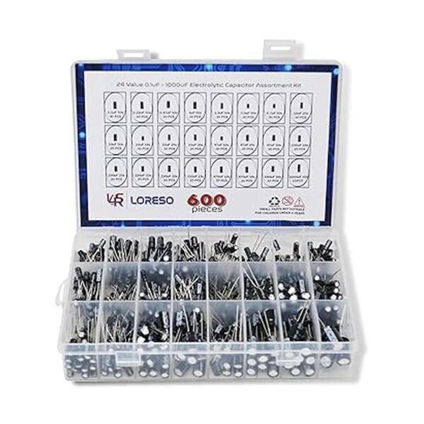 Loreso Kit de surtido de condensadores electrolíticos de_2